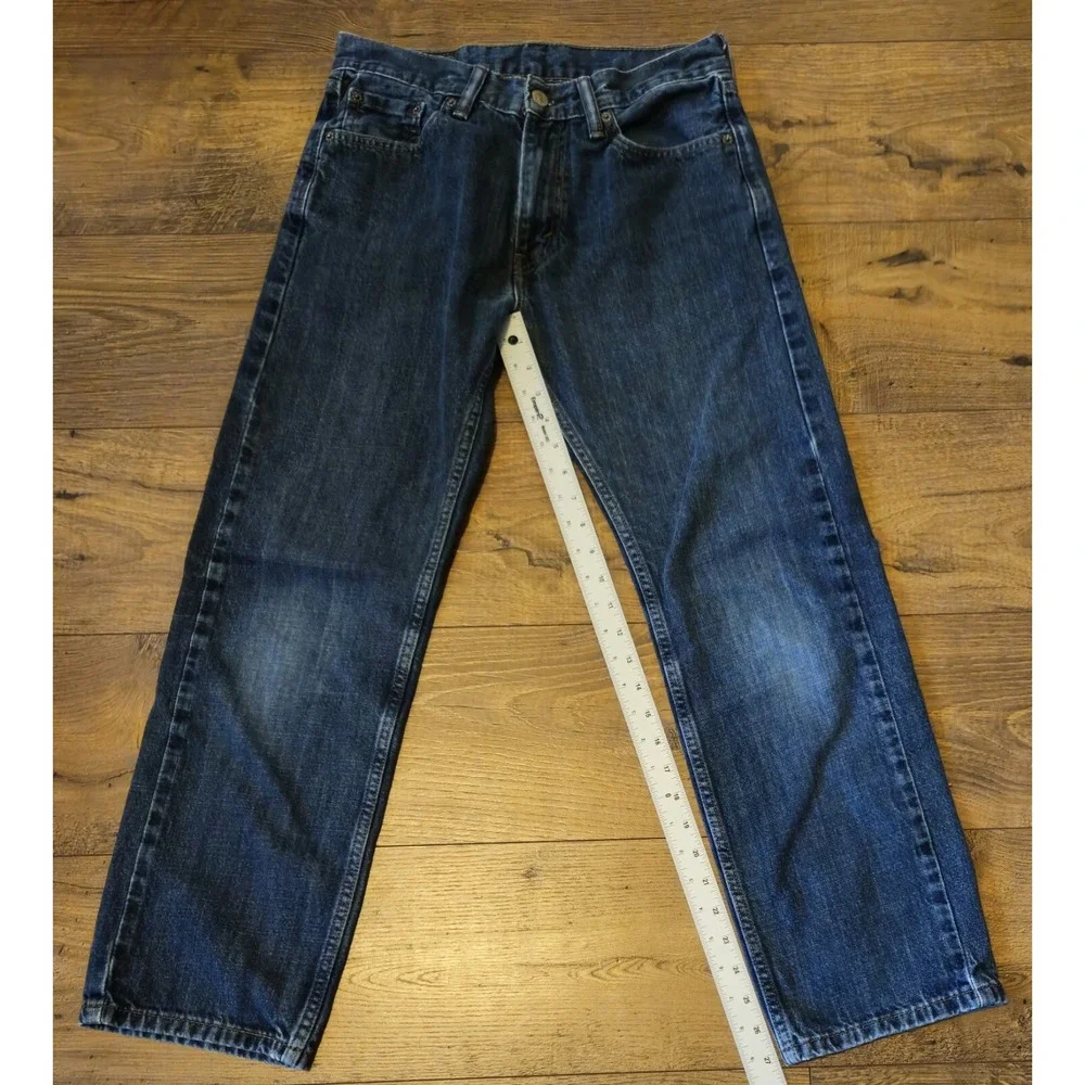 Levis 505 Regular Straight Blue Denim Jeans Mens Tag 30x30 Western